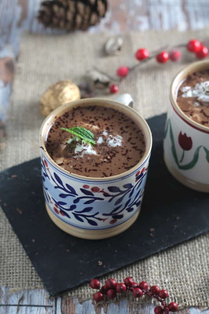 dairy free mint hot chocolate
