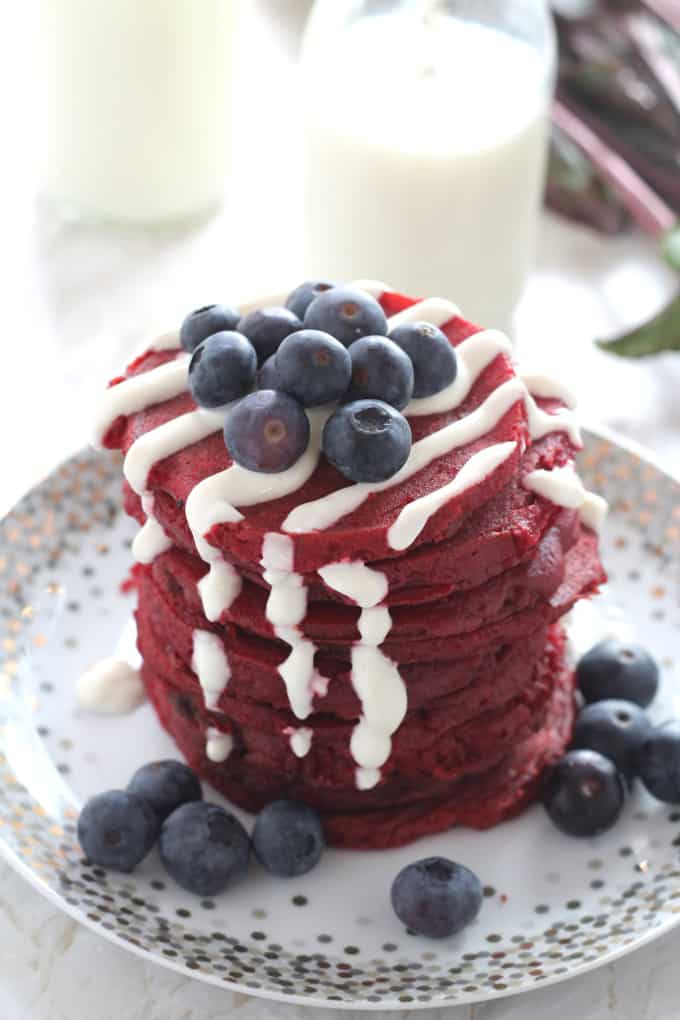 gluten free red velvet pancakes