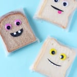 Make lunchtime fun for kids by popping one of these Monster Face Sandwich Bags in their lunchbox. Using plastic eyes and coloured paper to make fun monster faces! | My Fussy Eater blog