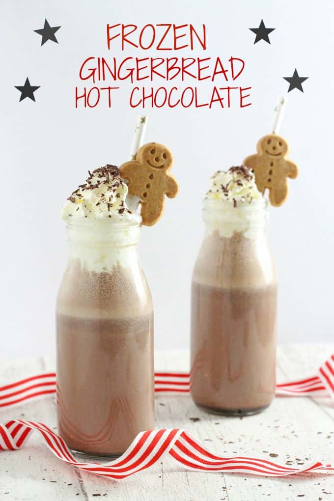 A deliciously festive recipe for frozen hot chocolate flavoured with subtle gingerbread spices!