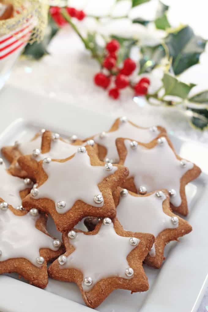 healthier gingerbread star cookies