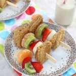 Make breakfast time a little more fun with these Breakfast Kebabs made with peanut butter on wholemeal toast and fresh fruit | My Fussy Eater blog