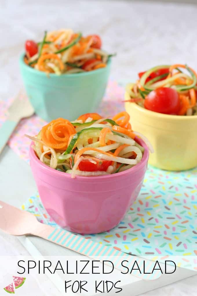 spiralized salad for kids Pinterest Pin.