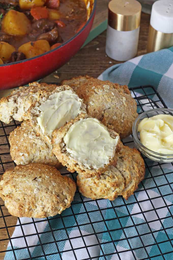 Irish Soda Bread scones served with butter