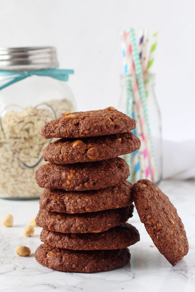 triple chocolate oat cookies