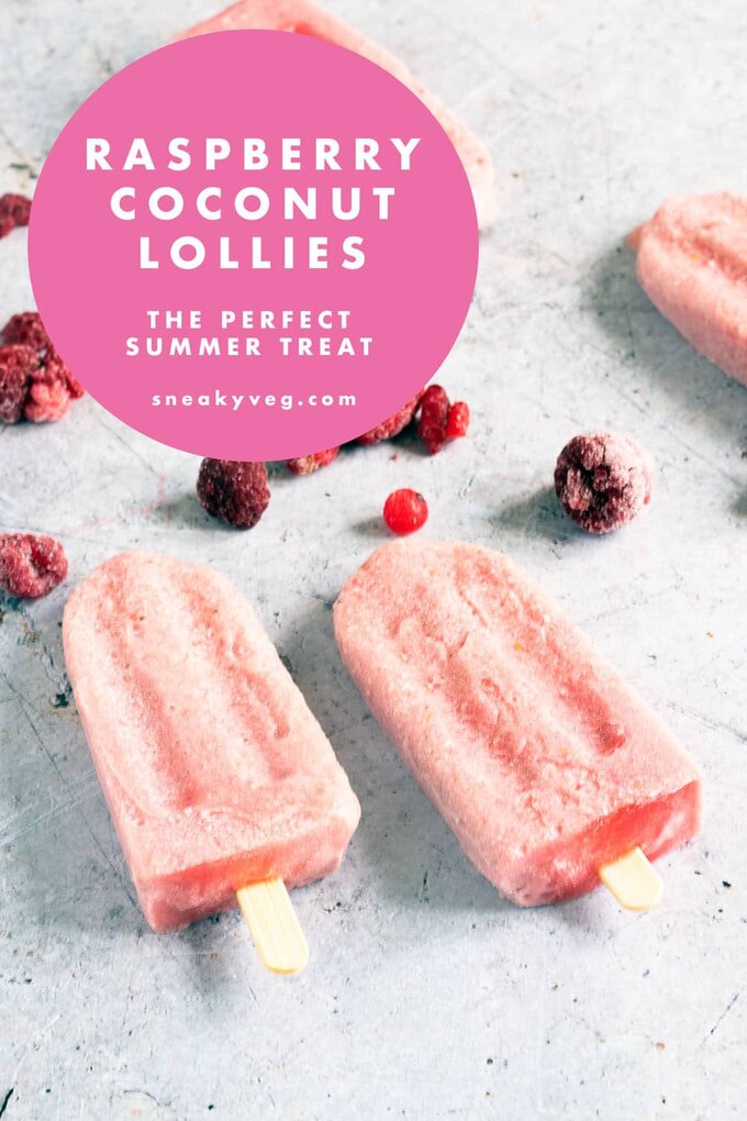 raspberry coconut lollies on a concrete background