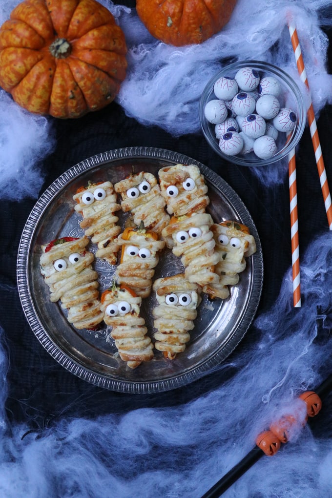 Stuffed Mini Pepper Mummies