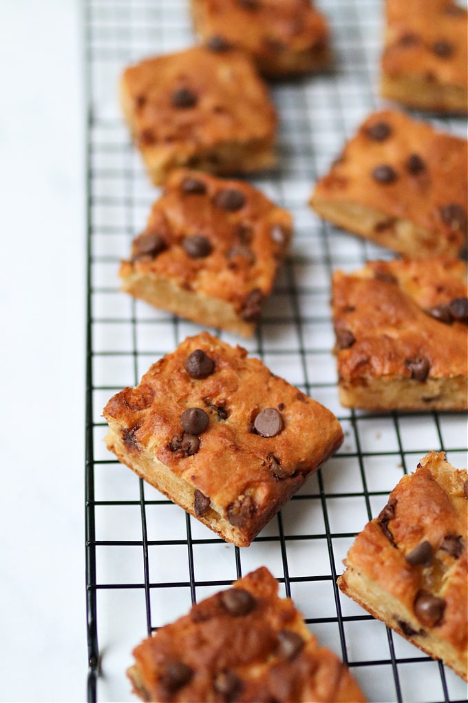 healthier chocolate chip cake bars