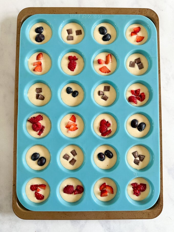 Fresh Fruit added to the pancake mix.