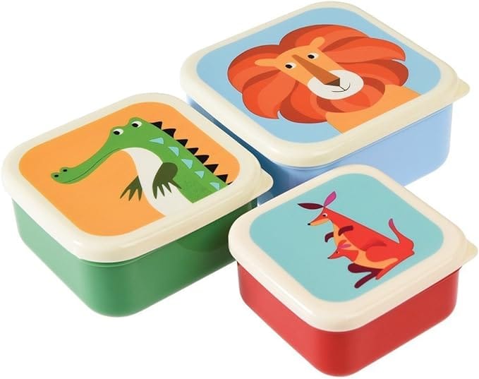 set of three animal themed snack boxes from Rex London