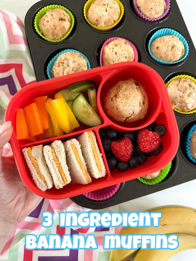 3 Ingredient Banana Muffins Pinterest Pin