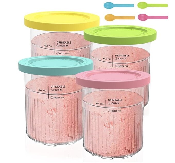 Ninja Creami Tubs and spoons in various colours